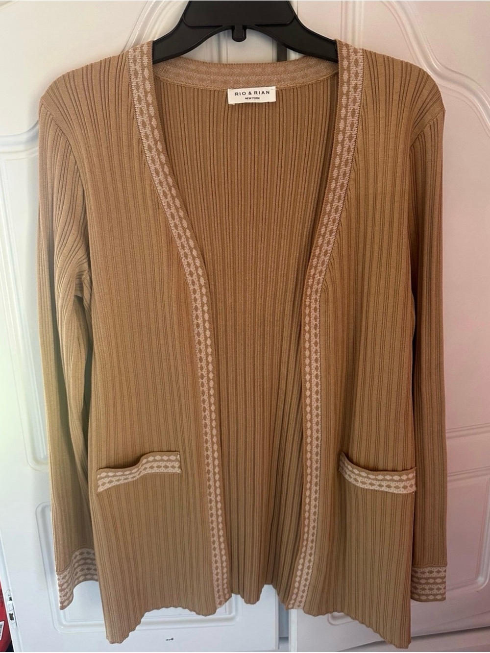 Rio & Rian Tan Ribbed Cardigan (Size M) – NWT - Picture 4 of 5